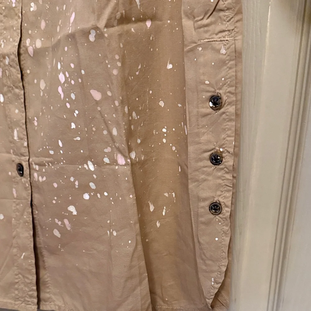 J. Crew Tan and Pink Splatter Casual Shirt - Picture 5 of 14